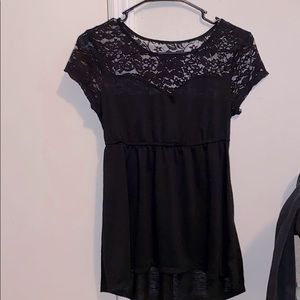 Black lace sweetheart top